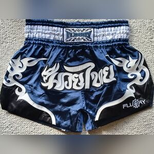 FLOURY- Blue and White Muay Thai Shorts Size XL Mens/youths MMA Martial Arts